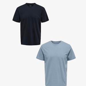 2ER-PACK RUNDHALS KURZARM - Basic T-shirt - dunkelblau hellblau 2ER-PACK RUNDHALS KURZARM - Basic T-shirt - dunkelblau hellblau