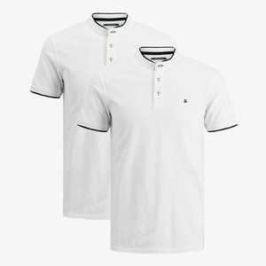 2ER PACK PAULOS MAO - Basic T-shirt - weiß 2ER PACK PAULOS MAO - Basic T-shirt - weiß
