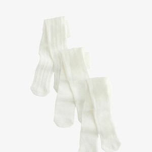3 PACK - Tights - ecru cable ribbed