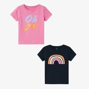2 PACK - Print T-shirt - blau rosa 2 PACK - Print T-shirt - blau rosa
