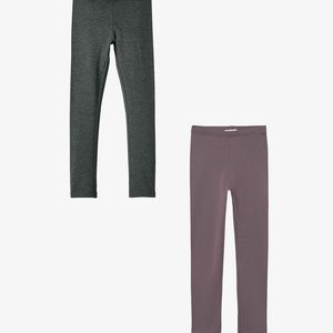 2ER-SET - Leggings - Trousers - grau lila