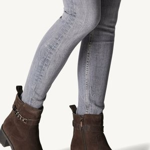 Platform ankle boots - mocca suede