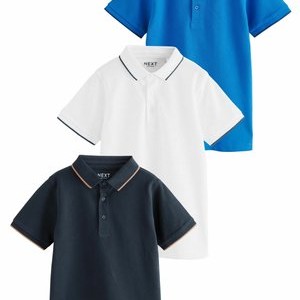 3 PACK - Polo shirt - white blue  navy