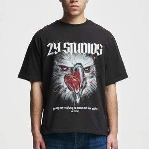 EAGLE - Print T-shirt - washed black EAGLE - Print T-shirt - washed black