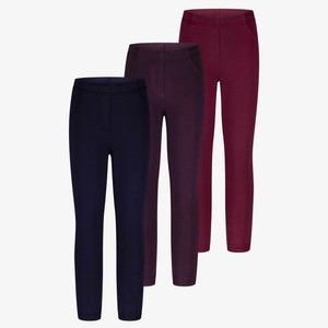 3 PACK - Leggings - Trousers - donkerblauw paars 3 PACK - Leggings - Trousers - donkerblauw paars