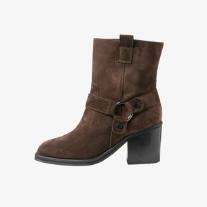 Cowboy/biker ankle boot - mocca Cowboy/biker ankle boot - mocca