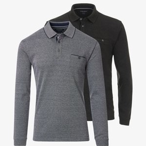 2ER PACK  - Polo shirt - grau   dunkelgrau 2ER PACK  - Polo shirt - grau   dunkelgrau