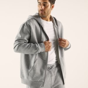 Zip-up sweatshirt - mottled grey Zip-up sweatshirt - mottled grey