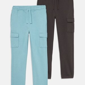 2 PACK - Tracksuit bottoms - turquoise/dark grey