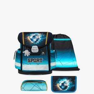 CLASSY - SET - School bag - neon blue CLASSY - SET - School bag - neon blue