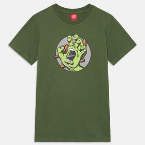 YOUTH HAND DOT FRONT UNISEX - Print T-shirt - dark moss YOUTH HAND DOT FRONT UNISEX - Print T-shirt - dark moss