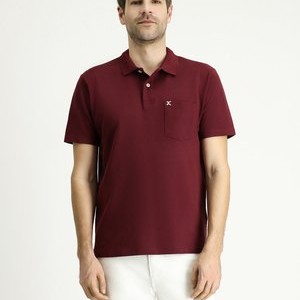 2-BUTTON REGULAR CUT STIFF COLLAR - Polo shirt - dark burgundy 2-BUTTON REGULAR CUT STIFF COLLAR - Polo shirt - dark burgundy