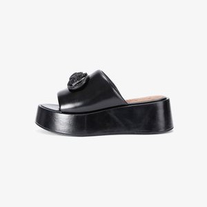 CHELSEA FLATFORM - Heeled mules - black CHELSEA FLATFORM - Heeled mules - black