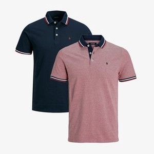 2ER PACK PAULOS SLIM FIT - Polo shirt - dunkelblau rot 2ER PACK PAULOS SLIM FIT - Polo shirt - dunkelblau rot