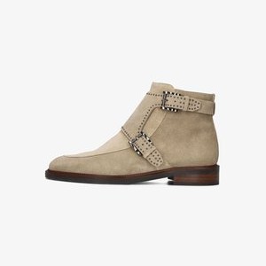 Cowboy/biker ankle boot - beige