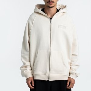 DEBOSSED LOGO - Zip-up sweatshirt - white sand DEBOSSED LOGO - Zip-up sweatshirt - white sand