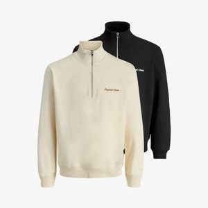 2ER PACK - Sweatshirt - schwarz   beige 2ER PACK - Sweatshirt - schwarz   beige