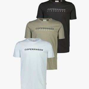 3 PACK TEE - Print T-shirt - light blue light green black 3 PACK TEE - Print T-shirt - light blue light green black