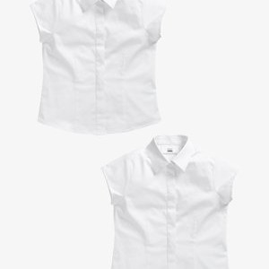 2 PACK - Button-down blouse - white 2 PACK - Button-down blouse - white