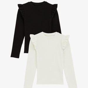 2-PACK - Long sleeved top - black