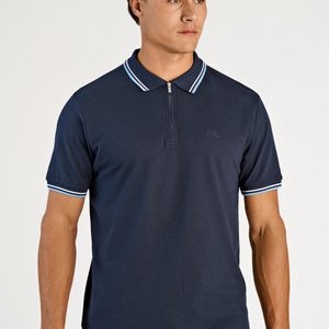 WITH ZIP - Polo shirt - navy WITH ZIP - Polo shirt - navy