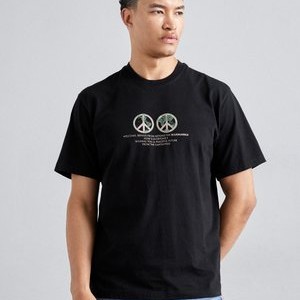 PEACE CORPS - Print T-shirt - jet black/matchstick red PEACE CORPS - Print T-shirt - jet black/matchstick red