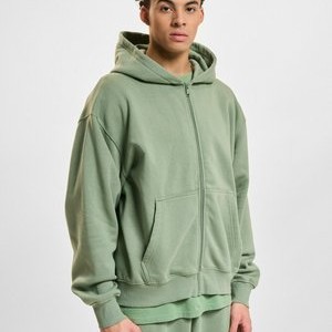 Zip-up sweatshirt - green washed Zip-up sweatshirt - green washed