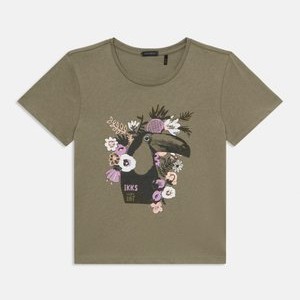 Print T-shirt - kaki clair Print T-shirt - kaki clair