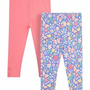 2 PACK - Leggings - Trousers - lilac purple floral 2 PACK - Leggings - Trousers - lilac purple floral