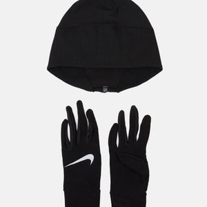 WOMENS ESSENTIAL RUNNING HAT AND GLOVE SET - Beanie - black/silver WOMENS ESSENTIAL RUNNING HAT AND GLOVE SET - Beanie - black/silver