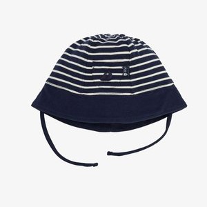 STRIPE SUN-REGULAR FIT - Hat - navy ecru stripe STRIPE SUN-REGULAR FIT - Hat - navy ecru stripe
