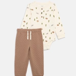 BODYSUIT PANT SET - Long sleeved top - light brown/off-white BODYSUIT PANT SET - Long sleeved top - light brown/off-white