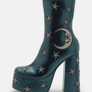 DREAMS OF MOONCRAFT TEAL BOOTS - Platform ankle boots - teal DREAMS OF MOONCRAFT TEAL BOOTS - Platform ankle boots - teal
