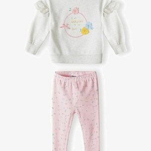 2 PCS SET - Sweatshirt - mottled beige light pink