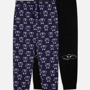 2 PACK - Tracksuit bottoms - black/dark blue