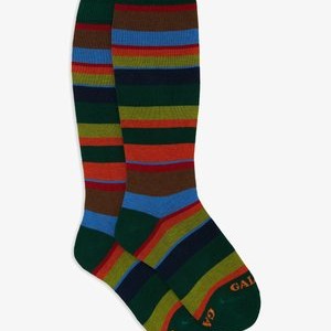 LONG WITH MULTICOLOURED STRIPES - Knee high socks - eucalipto rame