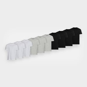 10 PACK - Basic T-shirt - mottled light grey/black/white 10 PACK - Basic T-shirt - mottled light grey/black/white