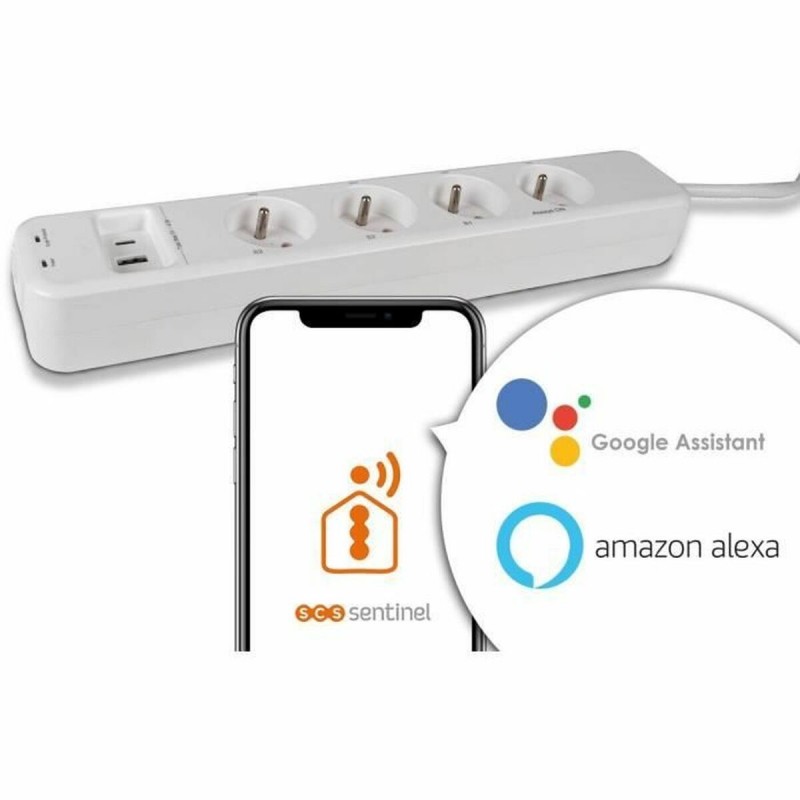 Блок электрических розеток, 4 позиции, без выключателя SCS SENTINEL SmartPlug 240 V
