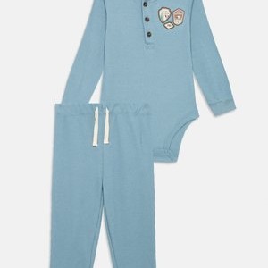 BODYSUIT PANT SET - Long sleeved top - blue BODYSUIT PANT SET - Long sleeved top - blue