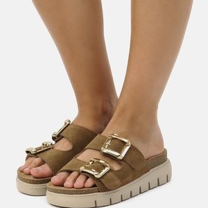 LION - Heeled mules - suede avellana LION - Heeled mules - suede avellana