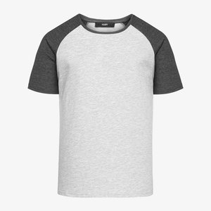 ROUND NECK COLLOR BLOCK A S - Basic T-shirt - grau ROUND NECK COLLOR BLOCK A S - Basic T-shirt - grau