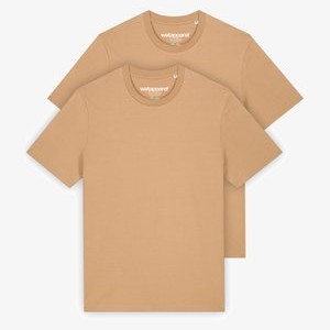 2ER PACK  - Basic T-shirt - latte 2ER PACK  - Basic T-shirt - latte