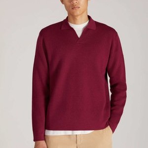 À COL EN V - ZANONE - Polo shirt - cherry À COL EN V - ZANONE - Polo shirt - cherry