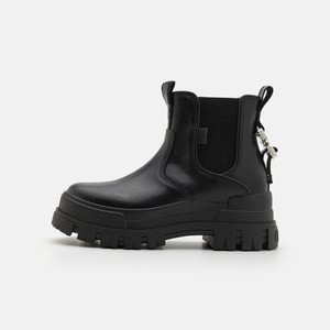 ASPHA CHELSEA BUCKLE - Platform ankle boots - black/silver ASPHA CHELSEA BUCKLE - Platform ankle boots - black/silver