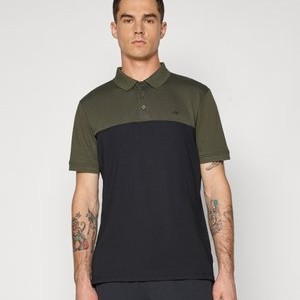 COLOUR BLOCK - Polo shirt - olive marl/black COLOUR BLOCK - Polo shirt - olive marl/black