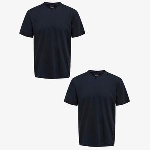 2ER-PACK RUNDHALS KURZARM - Basic T-shirt - dunkelblau 2ER-PACK RUNDHALS KURZARM - Basic T-shirt - dunkelblau