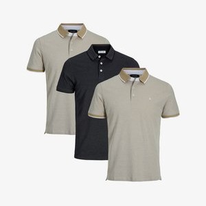 3ER PACK  - Polo shirt - beige schwarz 3ER PACK  - Polo shirt - beige schwarz