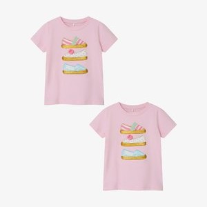 2ER-PACK  KURZARM - Print T-shirt - pink