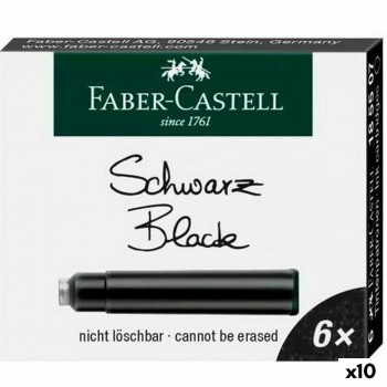 Заправка для чернил Faber-Castell Чёрный 6 Предметы (10 штук)