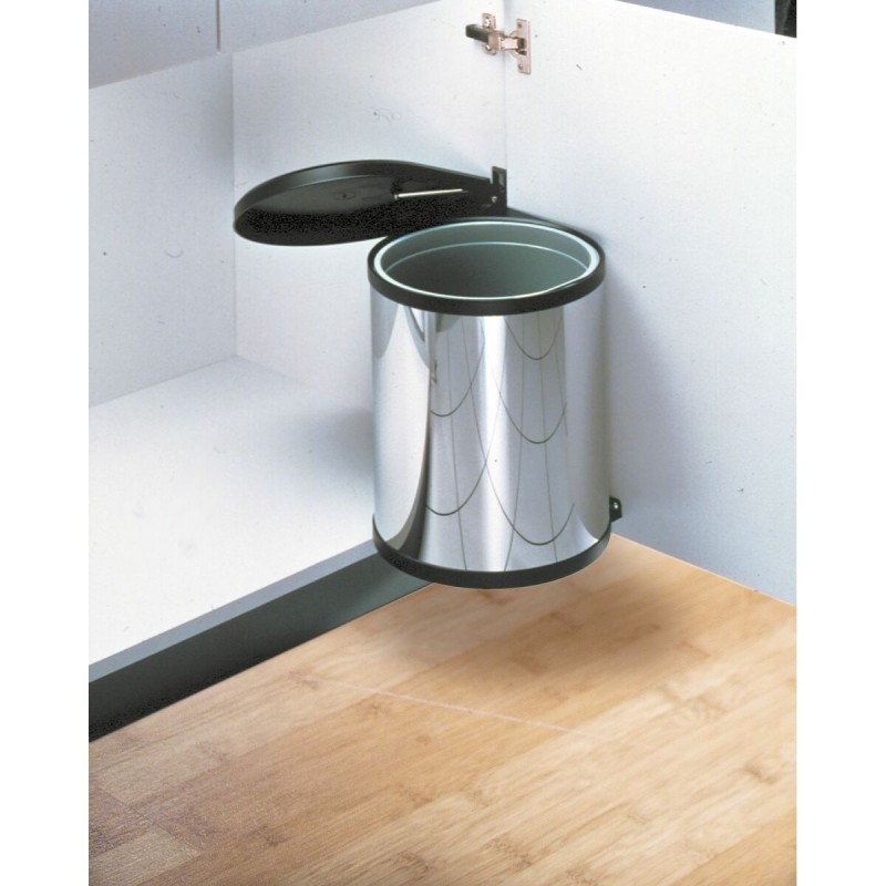 Мусорное ведро Hailo Compact-Box Сталь 15 L Чёрный Серый Интегрированный